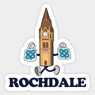 Rochdale Town Hall (1930s rubberhose cartoon character style) Sticker